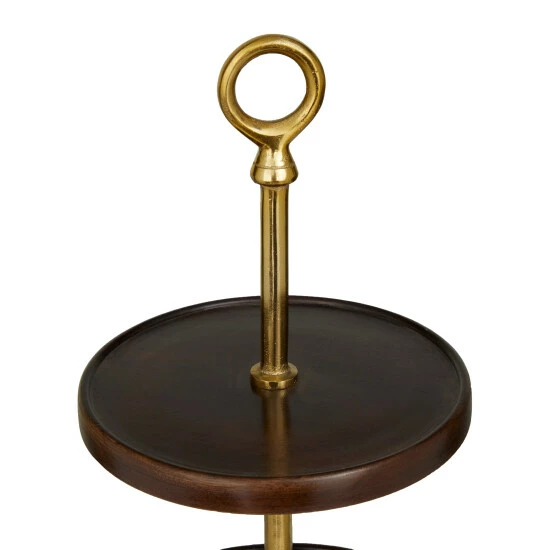 Best deal 🌟 Studio 350 Brown Wood Modern Tiered Server Brown/gold 😀 - Image 8