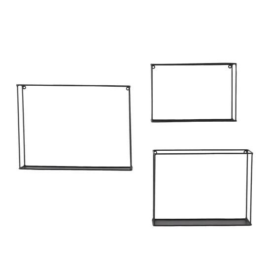 Best deal 🔥 Studio 350 Black Metal Modern Wall Shelf ( Set Of 3) - S/3 16", 14", 12"W 😀 - Image 2