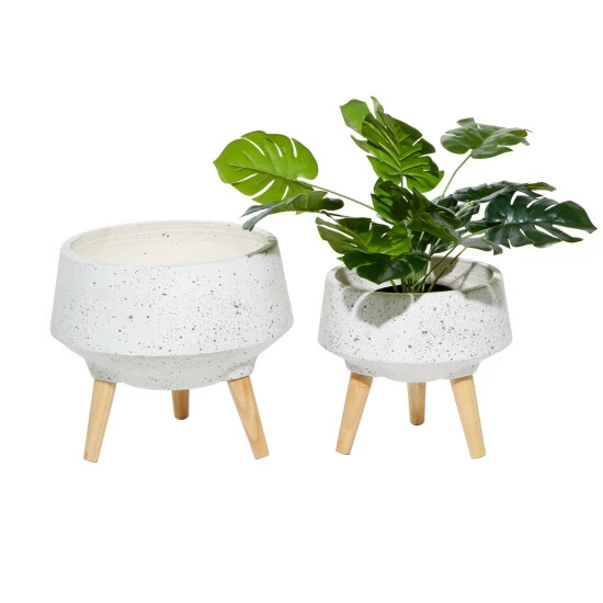 Flash Sale ✨ Studio 350 MgO Contemporary Planter (Set Of 2) - S/2 10", 12"H White 🛒 - Image 2