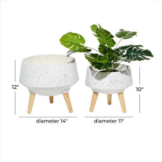 Flash Sale ✨ Studio 350 MgO Contemporary Planter (Set Of 2) - S/2 10", 12"H White 🛒 - Image 7