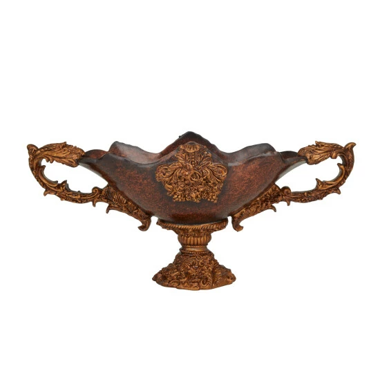 Hot Sale 🛒 Studio 350 Dark Brown Polystone Traditional Decorative Bowl - 23 X 10 X 11 👍