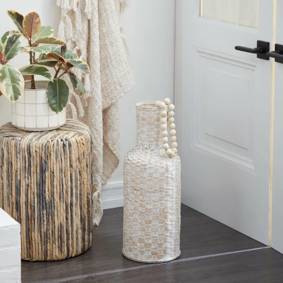 Outlet 😀 Studio 350 White Iron Bohemian Vase 🌟 - Image 8