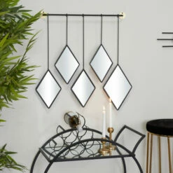 Hot Sale 🥰 Studio 350 Black Metal Contemporary Wall Mirror - 27 X 2 X 27 🎉