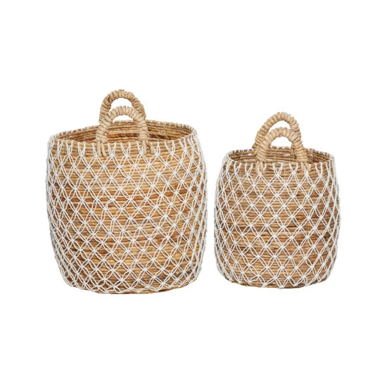 Cheapest β Studio 350 Brown Banana Leaf Coastal Storage Basket (Set Of 2) - S/2 19", 17"H π - Image 7