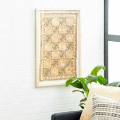 Buy 👏 Studio 350 Large Rectangular Shadow Box W/ Checkerboard Rope Abstract Wall Art 22 X 34 - 22 X 2 X 34 🧨