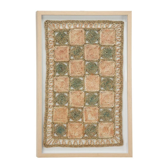 Buy ๐ Studio 350 Large Rectangular Shadow Box W/ Checkerboard Rope Abstract Wall Art 22 X 34 - 22 X 2 X 34 ๐งจ - Image 2