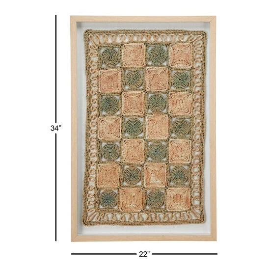 Buy ๐ Studio 350 Large Rectangular Shadow Box W/ Checkerboard Rope Abstract Wall Art 22 X 34 - 22 X 2 X 34 ๐งจ - Image 5