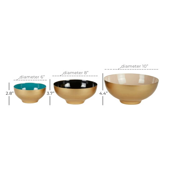 Discount ๐ Studio 350 Multi Metal Contemporary Decorative Bowl (Set Of 3) - S/3 10", 8", 6"W ๐ - Image 6