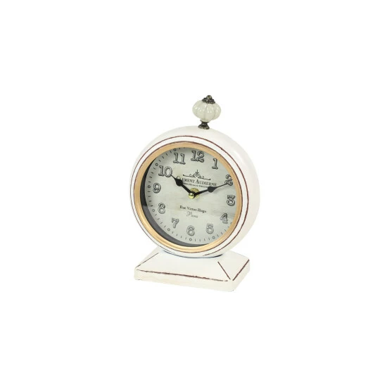 Best Sale ✔️ Studio 350 White Iron Vintage Clock No Theme (Set Of 2) - 6 X 3 X 9Round ❤️ - Image 6