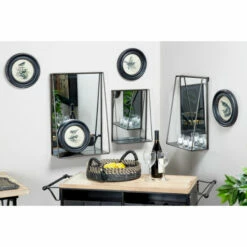 Promo 🛒 Studio 350 Gold Metal Industrial Wall Mirror (Set Of 3) - 16 X 6 X 24 👏