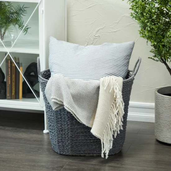 Outlet 💯 Studio 350 Cotton Bohemian Storage Basket Grey 🤩 - Image 8