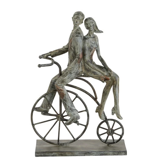 New 🔔 Studio 350 Grey Polystone Traditional Sculpture Bicycle 13 X 9 X 5 - 9 X 5 X 13 ❤️ - Image 2