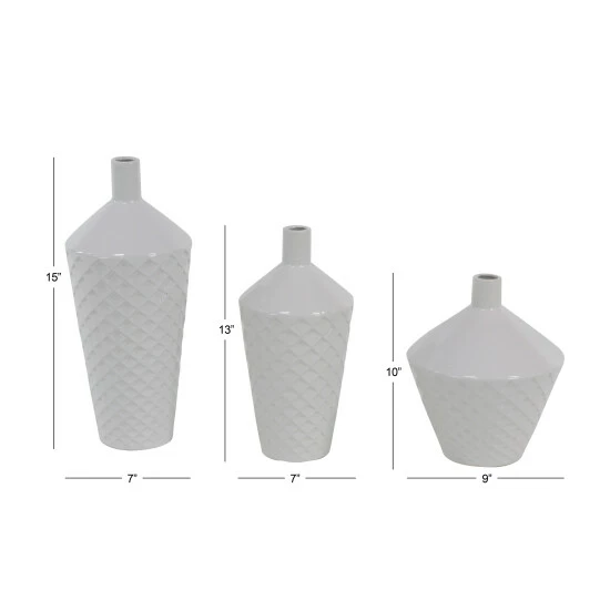 Best reviews of 🤩 Studio 350 White Porcelain Modern Vase (Set Of 3) 🤩 - Image 6