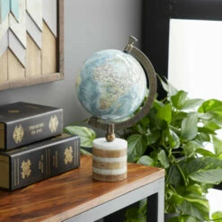 Flash Sale ๐งจ Studio 350 Wood Metal Marble Globe 8"W, 16"H ๐