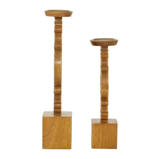 Top 10 ⌛ Studio 350 Brown Wood Natural Candle Holder Set Of 2 - 13 X 5 X 19 🌟 - Image 3