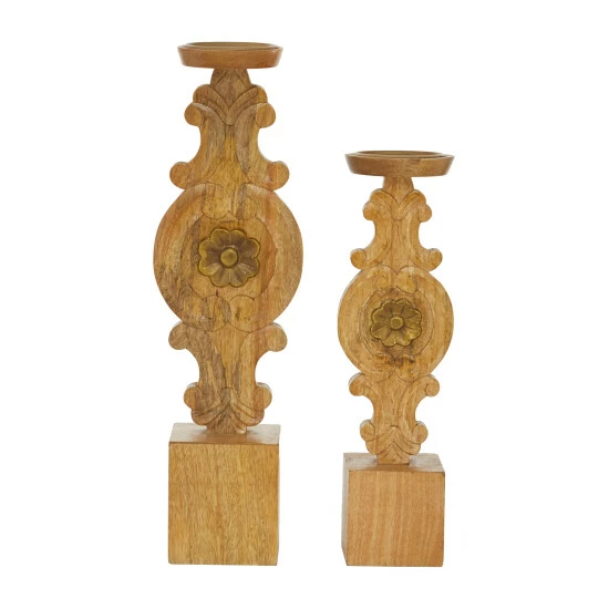 Top 10 ⌛ Studio 350 Brown Wood Natural Candle Holder Set Of 2 - 13 X 5 X 19 🌟 - Image 8