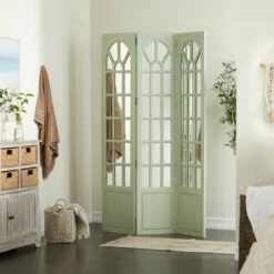 Promo 👍 Studio 350 Pine French Country Room Divider Screen - 44"L X 1"W X 72"H Green 😍