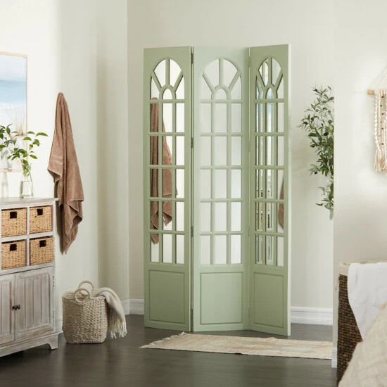 Promo 👍 Studio 350 Pine French Country Room Divider Screen - 44"L X 1"W X 72"H Green 😍