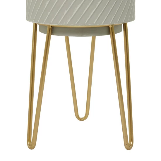 Discount 🔔 Studio 350 White Metal Modern Planter ( Set Of 2) - S/2 26", 20"H 🔥 - Image 5