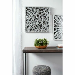 Best Sale 🥰 Studio 350 Large Square Modern Abstract Art Black And White Paper Shadow Box Wall Art 23.5 X 23.5 - 24 X 2 X 24 🛒