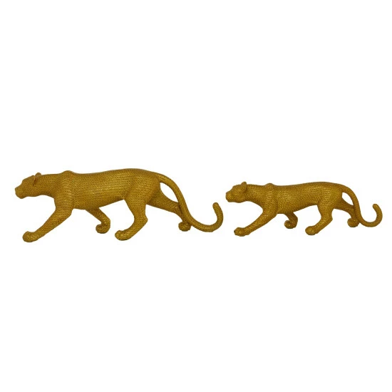 Best Pirce 🤩 Studio 350 Gold Polystone Glam Sculpture Leopard (Set Of 2) - 18 X 4 X 6 And 14 X 4 X 4 🤩 - Image 4