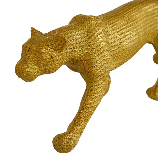 Best Pirce 🤩 Studio 350 Gold Polystone Glam Sculpture Leopard (Set Of 2) - 18 X 4 X 6 And 14 X 4 X 4 🤩 - Image 6