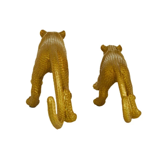 Best Pirce 🤩 Studio 350 Gold Polystone Glam Sculpture Leopard (Set Of 2) - 18 X 4 X 6 And 14 X 4 X 4 🤩 - Image 8