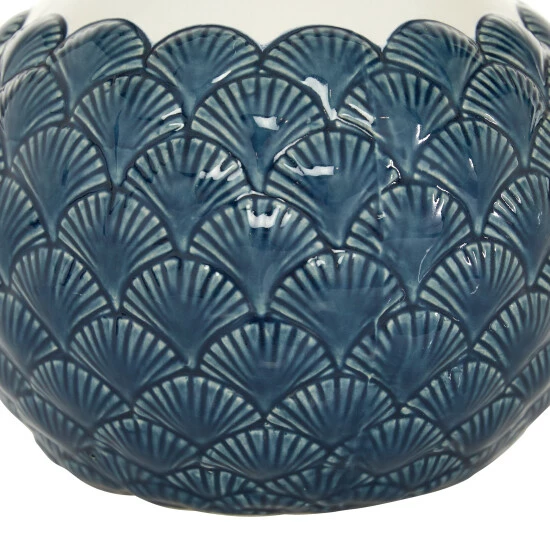 Best Pirce 💯 Studio 350 Blue Ceramic Coastal Vase 9 X 8 X 8 - 8 X 8 X 9Round ⭐ - Image 6