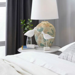 Brand new โค๏ธ Studio 350 White Polystone Coastal Sculpture Bird (Set Of 2) - S/2 10", 11"H โ๏ธ