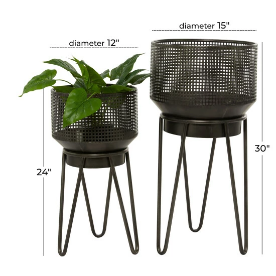 Top 10 💯 Studio 350 Black Metal Modern Planter ( Set Of 2) - 30 X 15 X 15 😀 - Image 7