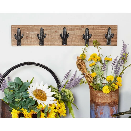 Discount ๐ Studio 350 Brown MDF Rustic Wall Hook 5 X 24 X 1 - 24 X 1 X 5 ๐งจ