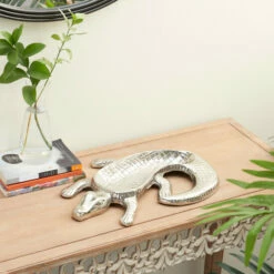 Hot Sale ⌛ Studio 350 Silver Metal Glam Tray 2 X 16 X 12 - 16 X 12 X 2 ⭐