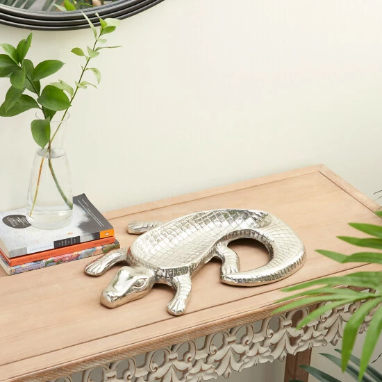 Hot Sale ⌛ Studio 350 Silver Metal Glam Tray 2 X 16 X 12 - 16 X 12 X 2 ⭐