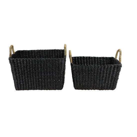 Coupon ✔️ Studio 350 Black Banana Leaf Eclectic Storage Basket (Set Of 2) ❤️ - Image 4