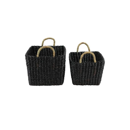 Coupon ✔️ Studio 350 Black Banana Leaf Eclectic Storage Basket (Set Of 2) ❤️ - Image 5