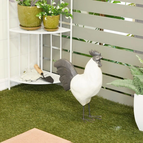 New ๐งจ Studio 350 White Polystone French Country Garden Sculpture 19 X 8 X 13 - 8 X 13 X 19 ๐