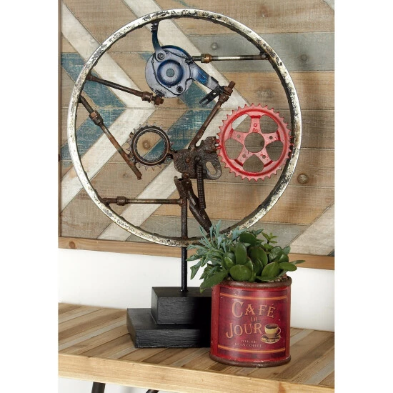 Deals ๐ Studio 350 Grey Iron Industrial Sculpture Wheel 23 X 16 X 8 - 16 X 8 X 23 ๐