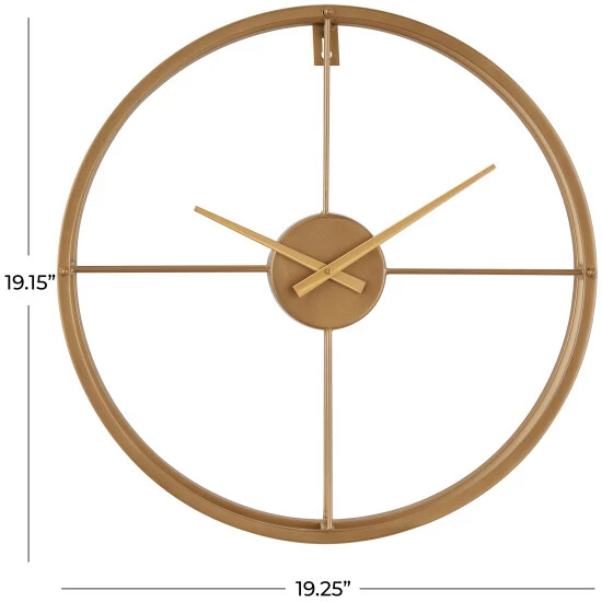 Promo 👍 Studio 350 Stainless Steel Open Frame Round Wall Clock - 3"W X 19"L X 19"H Silver ❤️ - Image 6