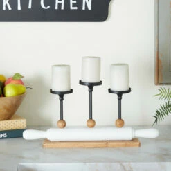Wholesale ✔️ Studio 350 White Fir Modern Farmhouse Candelabra - 20 X 4 X 9 ✨