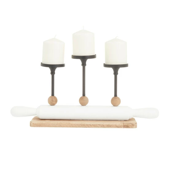Wholesale ✔️ Studio 350 White Fir Modern Farmhouse Candelabra - 20 X 4 X 9 ✨ - Image 2