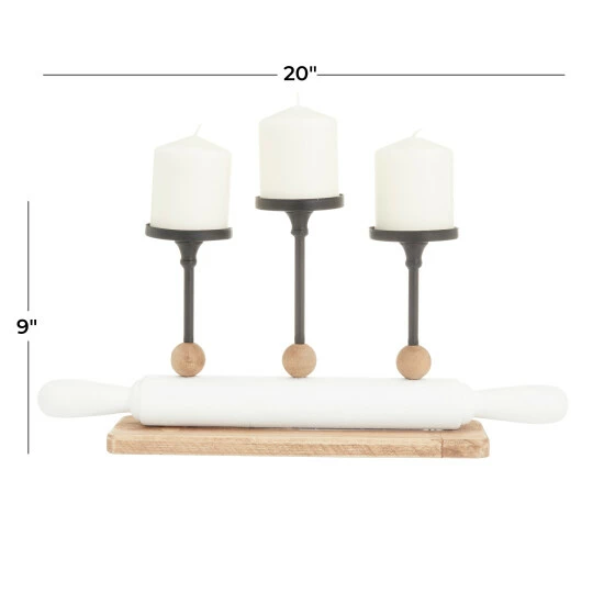 Wholesale ✔️ Studio 350 White Fir Modern Farmhouse Candelabra - 20 X 4 X 9 ✨ - Image 6