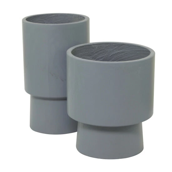 Deals 👏 Studio 350 Magnesium Oxide Modern Planter (Set Of 2) - S/2 14", 17"H Blue 🎁 - Image 2